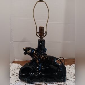 Mid Century Black Panther TV Lamp